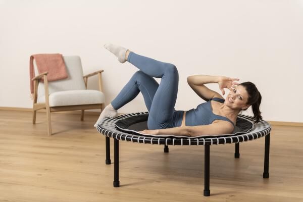 bellicon Trampolin Klassik mit Klappbeinen, 100 cm für Basisübungen, starke Seilringstärke