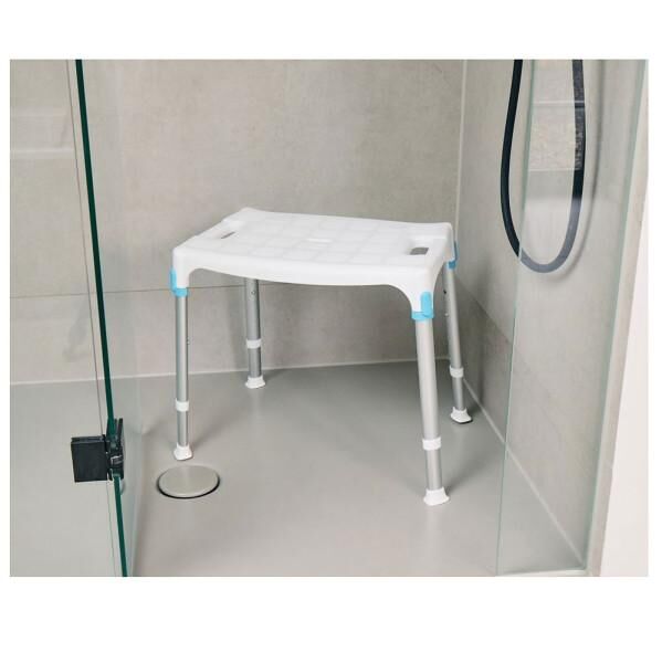 Russka laguna Duschstuhl, ohne Rückenlehne, Belastbarkeit 150 kg, weiß
