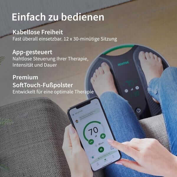 REVITIVE Medic Coach Durchblutungs-Stimulator appgesteuert für Beine und Knie