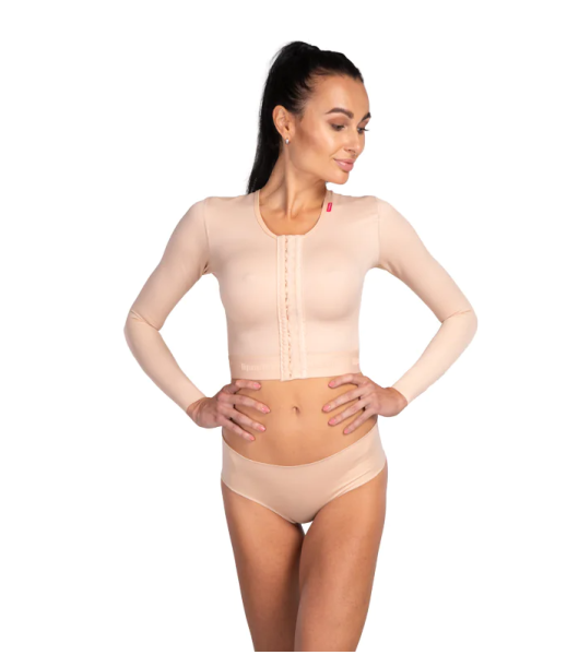 lipoelastic MT Smooth Variant nahtlose postoperative Kompressionsweste mit langen Ärmeln