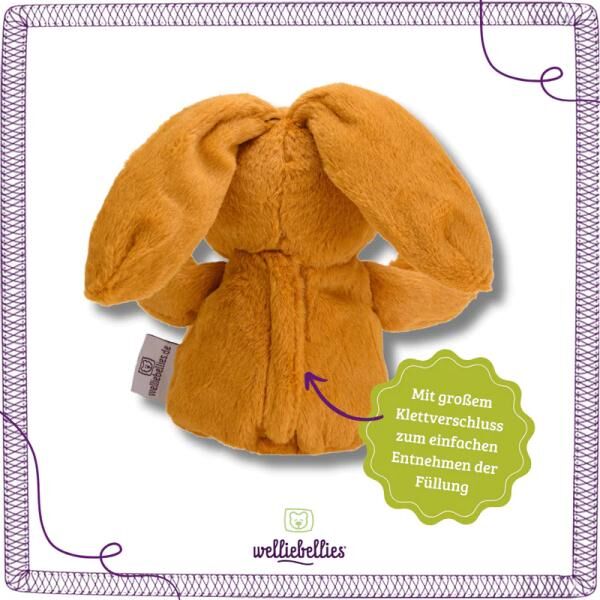 welliebellies® "Hase midi" Wärmekuscheltier mit Bio-Hirse-Füllung, spendet bis zu 90 min Wärme