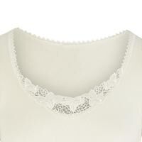 Vorschau: Moser Care Angora Damen Unterhemd mit kurzem Arm und Spitze, 30% Angora ohne Seitennähte