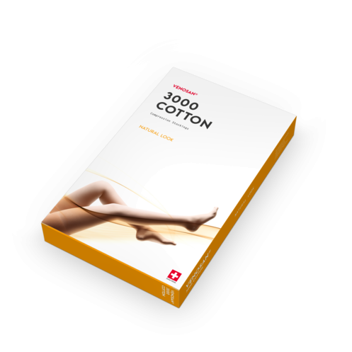 L&R SWISSLASTIC Venosan 3000 Cotton halbtransparente Kompressionsstrümpfe mit Baumwolle versch. Läng