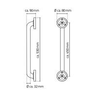 Vorschau: RIDDER Bad Haltegriff Sam M 45 cm mit ergonomisch geformter Grifffläche, TÜV geprüft