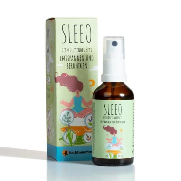 Nachtwaechter SLEEO Schlaf- und Raum-Duft 50ml - Besser Schlafen mit 100% naturreiner Pflanzenkraft!