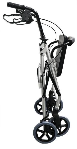 RIDDER Rollator Eco mit Rückenlehne, schwarz, Falttechnik inkl. Einkaufskorb