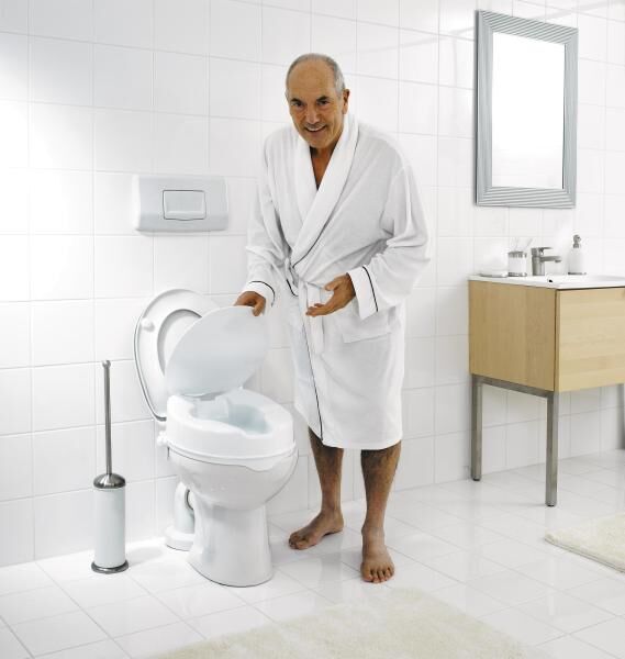 RIDDER WC-Sitzerhöhung Sam ca. 10 cm mit Hygieneausschnitte, leicht zu befestigen u. TÜV geprüft