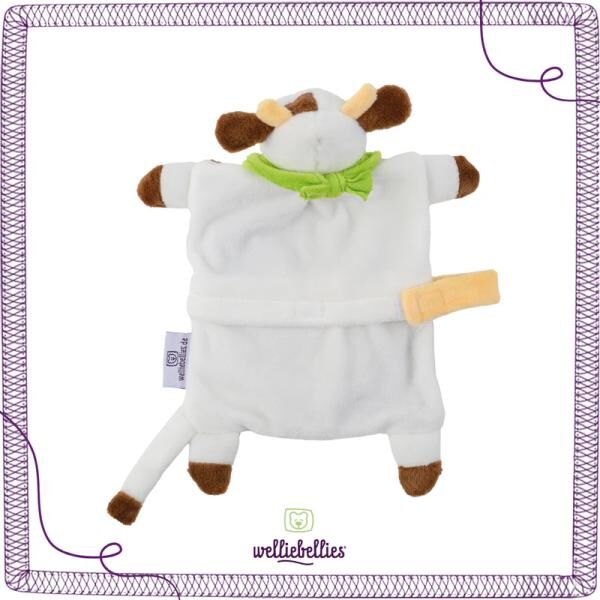 welliebellies® "Schmusetuch Kuh" Wärmekuscheltier mit Bio-Hirse-Füllung, spendet bis zu 90 min Wärme