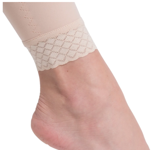 lipoelastic TB postoperative knöchellange Kompressions Leggings schwarz für Damen im Pull-up Design