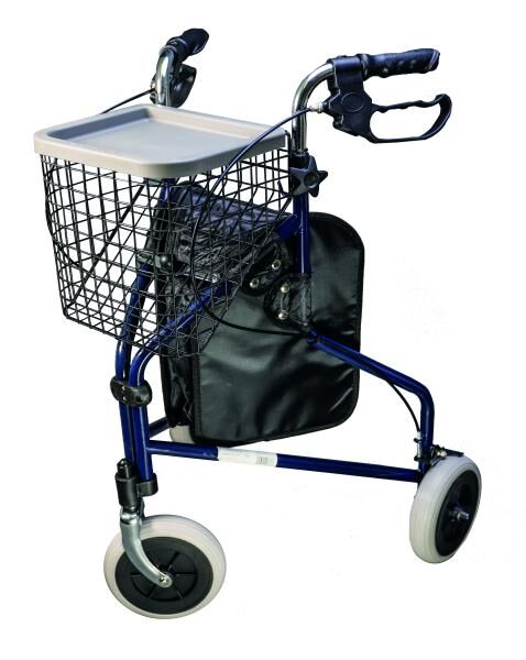 Actimo Delta Blau Rollator mit 3 Rädern für hohe Wendigkeit, faltbar