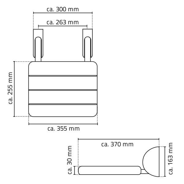 RIDDER Dusch-Klappsitz Max, Sitzfläche: ca. 35,5 x 25,5 cm , Belastbarkeit 125 kg