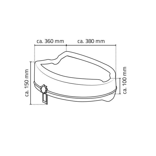 RIDDER WC-Sitzerhöhung Sam ca. 10 cm ohne Deckel mit Hygieneausschnitte, TÜV geprüft