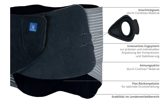 THUASNE LombaStab® Vario Rückenorthese mit Pelotte zur Stabilisierung des unteren Rücken