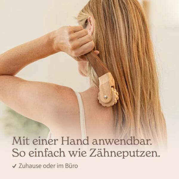 styleholz® Massage-Roller aus Eschenholz, 22,5 cm, stimuliert die Haut und Durchblutung