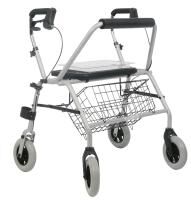 Actimo Basic XXL - Silber Rollator für innen und außen mit extra breiter Sitzfläche