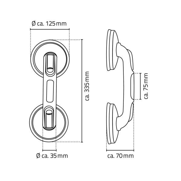 Ridder Reise-Sauggriff Rob S, weiß, ABS