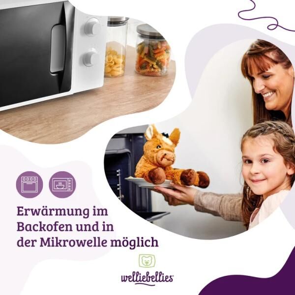 welliebellies® "Giraffe groß" Wärmekuscheltier mit Bio-Hirse-Füllung, spendet bis zu 90 min Wärme