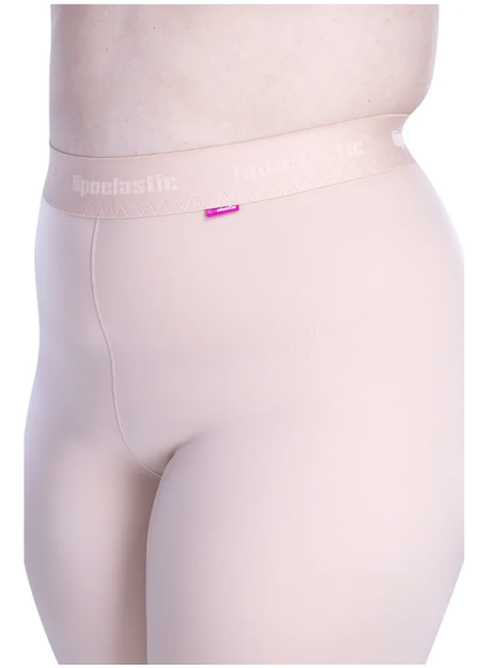 lipoelastic TB postoperative knöchellange Kompressions Leggings schwarz für Damen im Pull-up Design