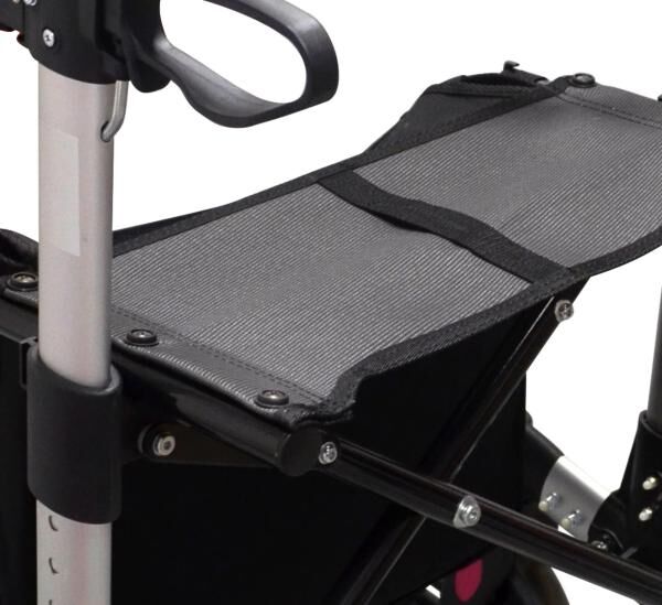 RIDDER Rollator Mio doppelt zusammenfaltbar mit Ankipphilfe, Sitz, Rückengurt u. Reflektoren