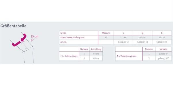 medi Jeans Knieorthese zur Ruhigstellung des Kniegelenks Position (0°) oder im 30°-Winkel