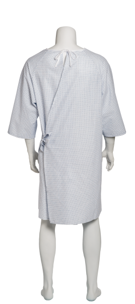 suprima Pflegehemd - Arm weiß bedruckt aus 100 Baumwolle mit offenem Rueckenteil