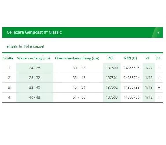 L&R Cellacare® Genucast 0° Classic Knieorthese zur Ruhigstellung des Knies m. weicher Polsterung