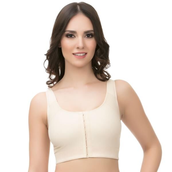 TRICONmed ISAVELA postoperativer bügelloser Kompressions-BH, beige, 100% latexfrei