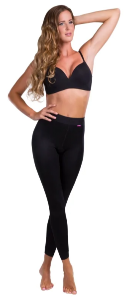 lipoelastic TB postoperative knöchellange Kompressions Leggings schwarz für Damen im Pull-up Design