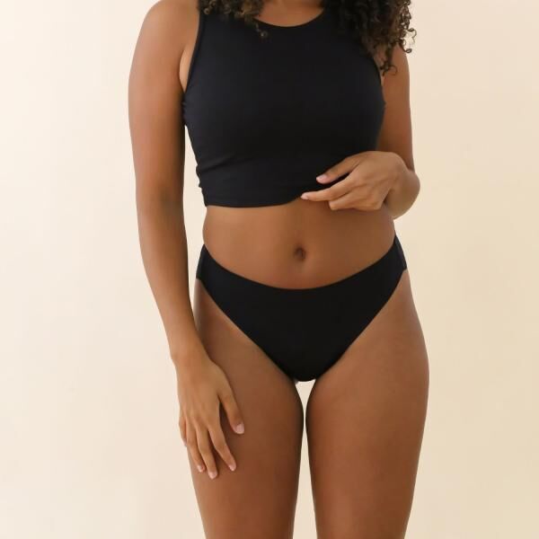 dais Periodenunterwäsche Brazilian Daily mit Spitze u. Einlage, für leichte Tage, 3er Bundle Schwarz