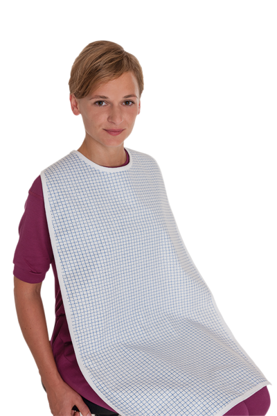 suprima Ess-Schürze/Lätzchen mit Schlaufenverschluss, weiß bedruckt 100 x 47 cm