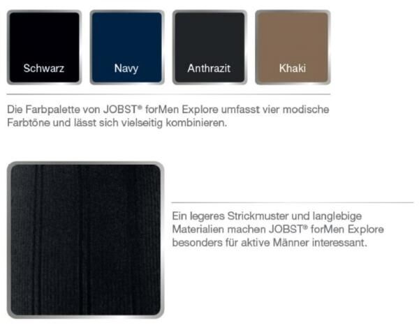 JOBST forMen Explore Herren Kompressionskniestrümpfe mit Baumwolle und integrierten Carbonfasern