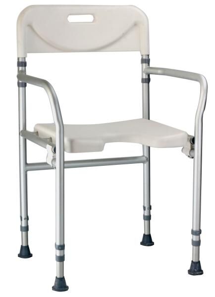 Rehaforum Duschstuhl RFM faltbar und platzsparend, Höhe 92-99 cm