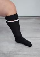 Vorschau: Hydas Kniestrümpfe Reisestrümpfe schwarz für Damen und Herren, weitgeschnitten für kräftige Waden