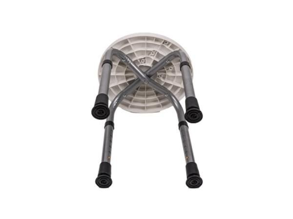 ANTAR Aluminium Toilettenhocker mit Kunststoffsitz u. verstellbarer Sitzhöhe 37 cm - 54 cm