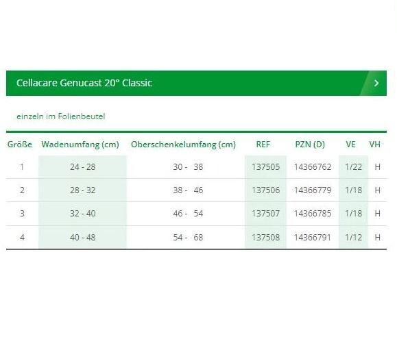 L&R Cellacare® Genucast 20° Classic Knieorthese zur Immobilisierung des Knies