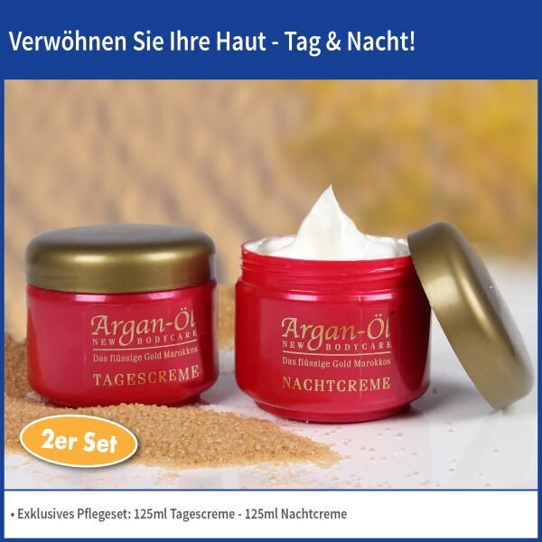 Bio-Vital Pflegeset Argan-Öl Tag- und Nachtcreme je 125 ml mit Anti-Aging Effekt